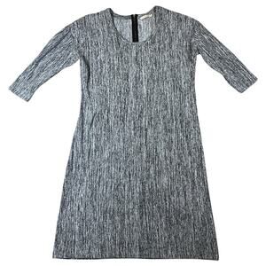 Soft Surroundings Womens Heather Gray 3/4 Sleeve Marled Knit Dress Size Medium